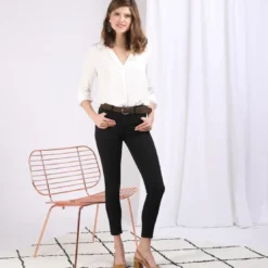 3S. x Le VestiaireJean slim noir en coton