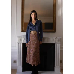 3S. x Le VestiaireJupe boutonnée Céline en viscose