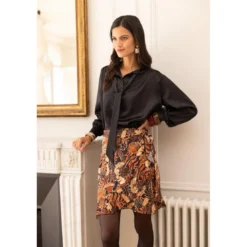 3S. x Le VestiaireJupe imprimée palme Laly en viscose