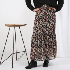 3S. x Le VestiaireJupe longue léopard Diego