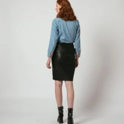 3S. x Le VestiaireJupe midi boutonnée en simili Judy
