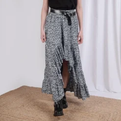 3S. x Le VestiaireJupe à volants leopard Mia