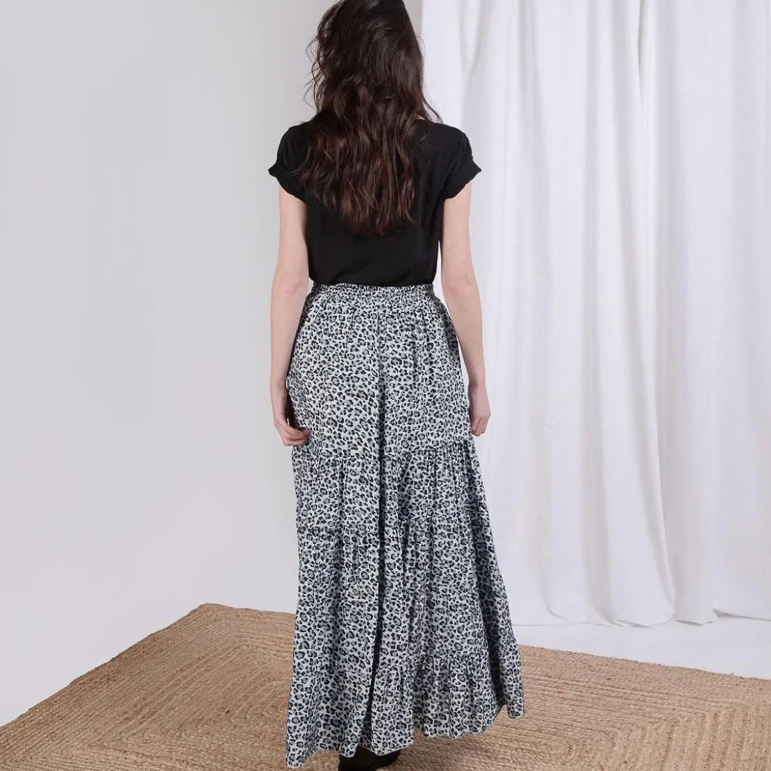3S. x Le VestiaireJupe à volants leopard Mia