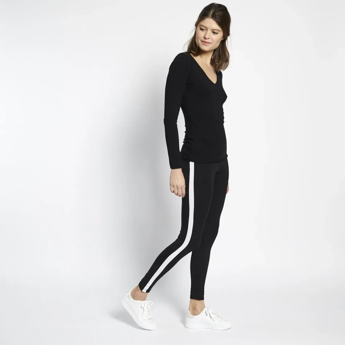 3S. x Le VestiaireLegging à bandes Noa en coton