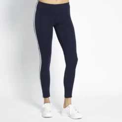 3S. x Le VestiaireLegging à bandes Noa en coton bleu marine