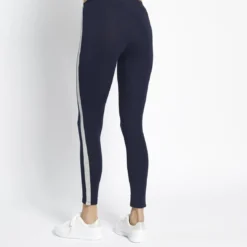3S. x Le VestiaireLegging à bandes Noa en coton bleu marine