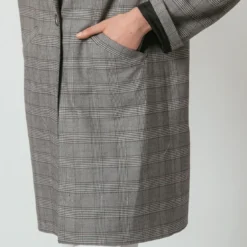 3S. x Le VestiaireManteau à carreaux oversize Emilio gris