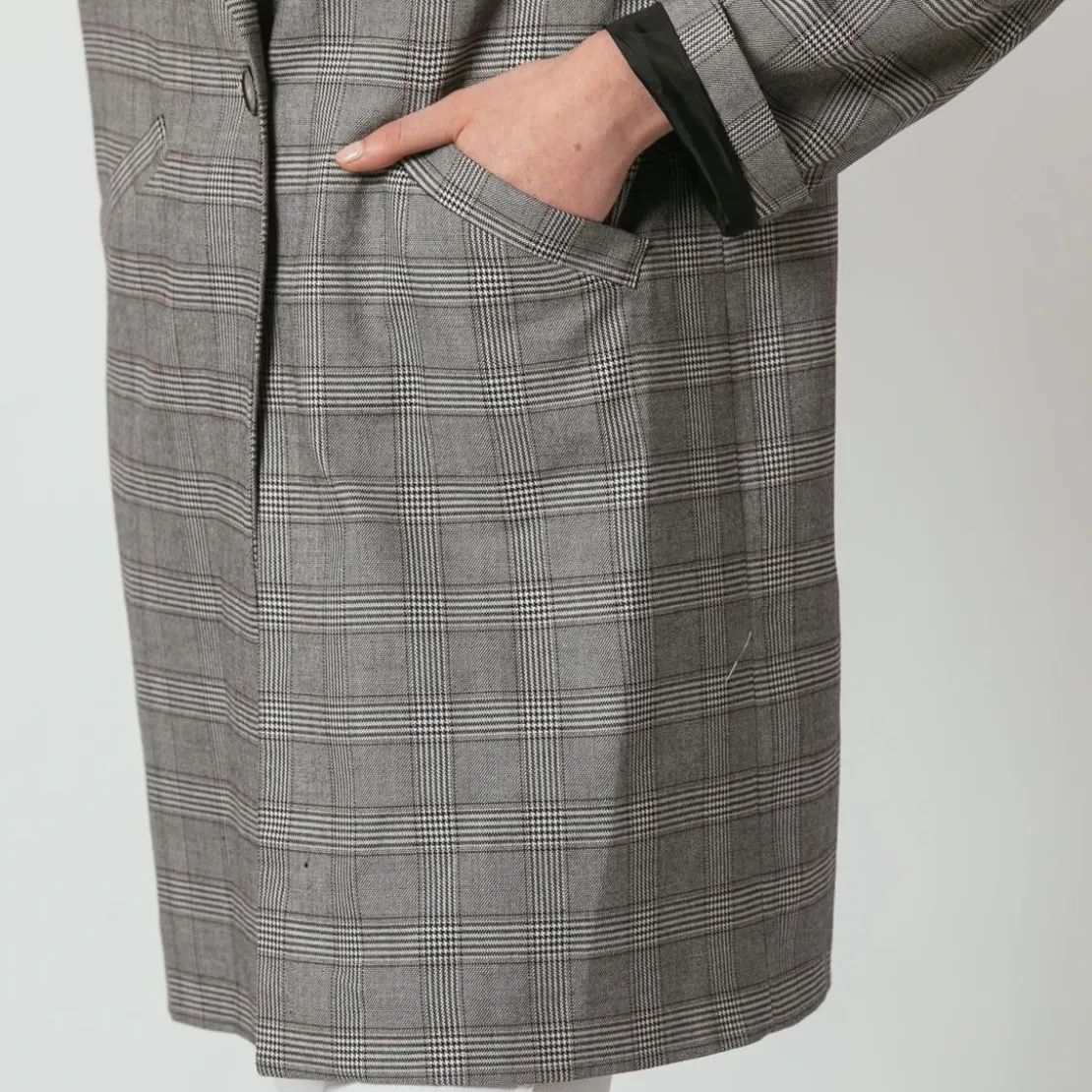 3S. x Le VestiaireManteau à carreaux oversize Emilio gris