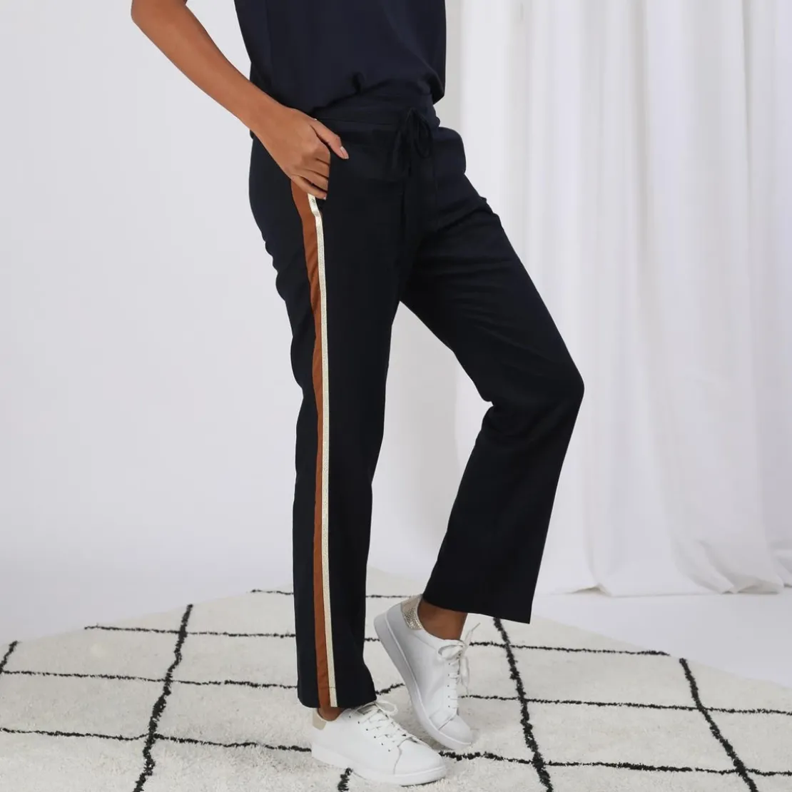3S. x Le VestiairePantalon en lin avec bandes appliquées