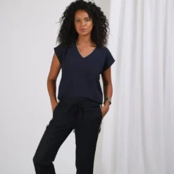 3S. x Le VestiairePantalon en lin avec bandes appliquées