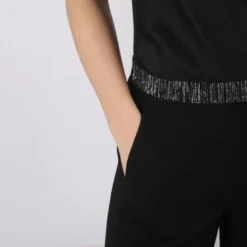 3S. x Le VestiairePantalon fluide noir élastique argent Charly