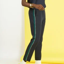 3S. x Le VestiairePantalon fluide à bandes Carlos bleu marine