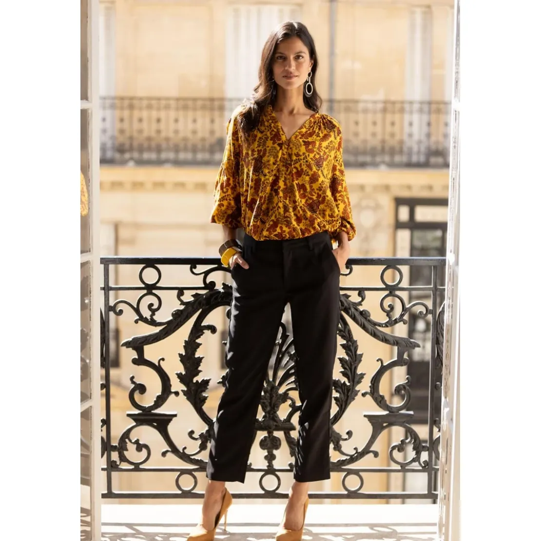 3S. x Le VestiairePantalon poches latérales pinces dos femme - Noir