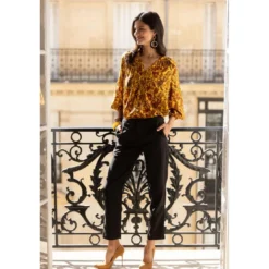 3S. x Le VestiairePantalon poches latérales pinces dos femme - Noir