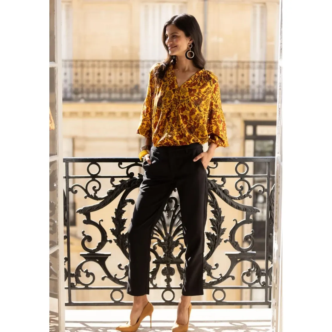 3S. x Le VestiairePantalon poches latérales pinces dos femme - Noir