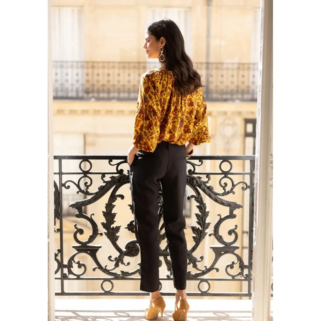 3S. x Le VestiairePantalon poches latérales pinces dos femme - Noir