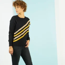 3S. x Le VestiairePull bandes lurex Charly en viscose