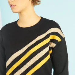 3S. x Le VestiairePull bandes lurex Charly en viscose