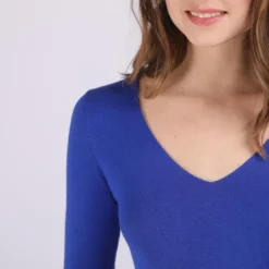3S. x Le VestiairePull fin col V James en viscose