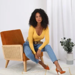 3S. x Le VestiairePull fin col V James en viscose