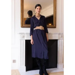 3S. x Le VestiaireRobe chemise ceinturée Dandy en viscose