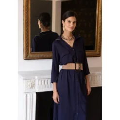 3S. x Le VestiaireRobe chemise ceinturée Dandy en viscose