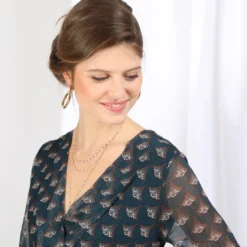 3S. x Le VestiaireRobe courte croisée imprimée Farah
