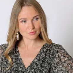 3S. x Le VestiaireRobe courte fleurie Béatrice noir