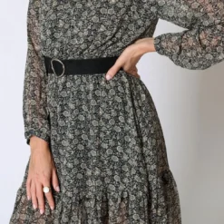 3S. x Le VestiaireRobe courte fleurie Béatrice noir