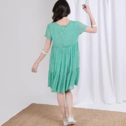 3S. x Le VestiaireRobe courte à pois doré Flore en viscose