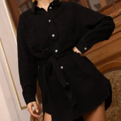 3S. x Le VestiaireRobe en denim Léopoldine