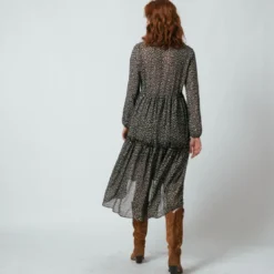 3S. x Le VestiaireRobe longue boutonnée Jeanne Noire
