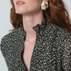 3S. x Le VestiaireRobe longue boutonnée Jeanne Noire