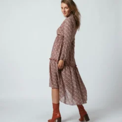3S. x Le VestiaireRobe longue boutonnée Jeanne Terracota