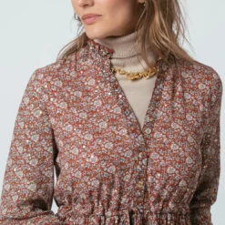 3S. x Le VestiaireRobe longue boutonnée Jeanne Terracota