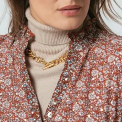 3S. x Le VestiaireRobe longue boutonnée Jeanne Terracota