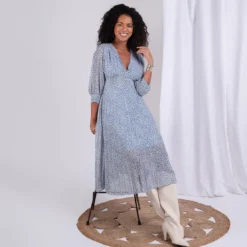 3S. x Le VestiaireRobe longue léopard Manon