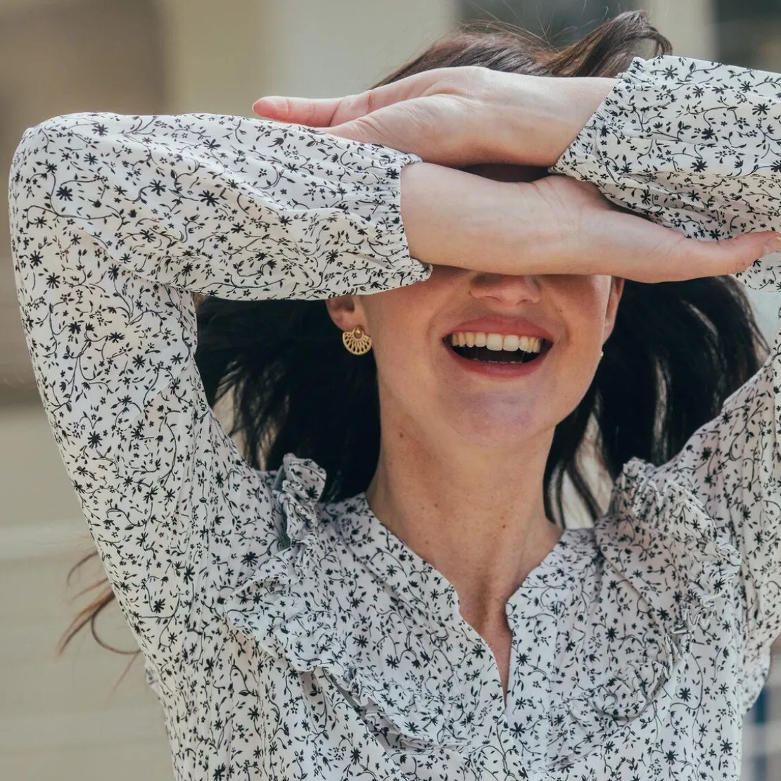 3S. x Le VestiaireRobe longue manches longues imprimée Dany en viscose