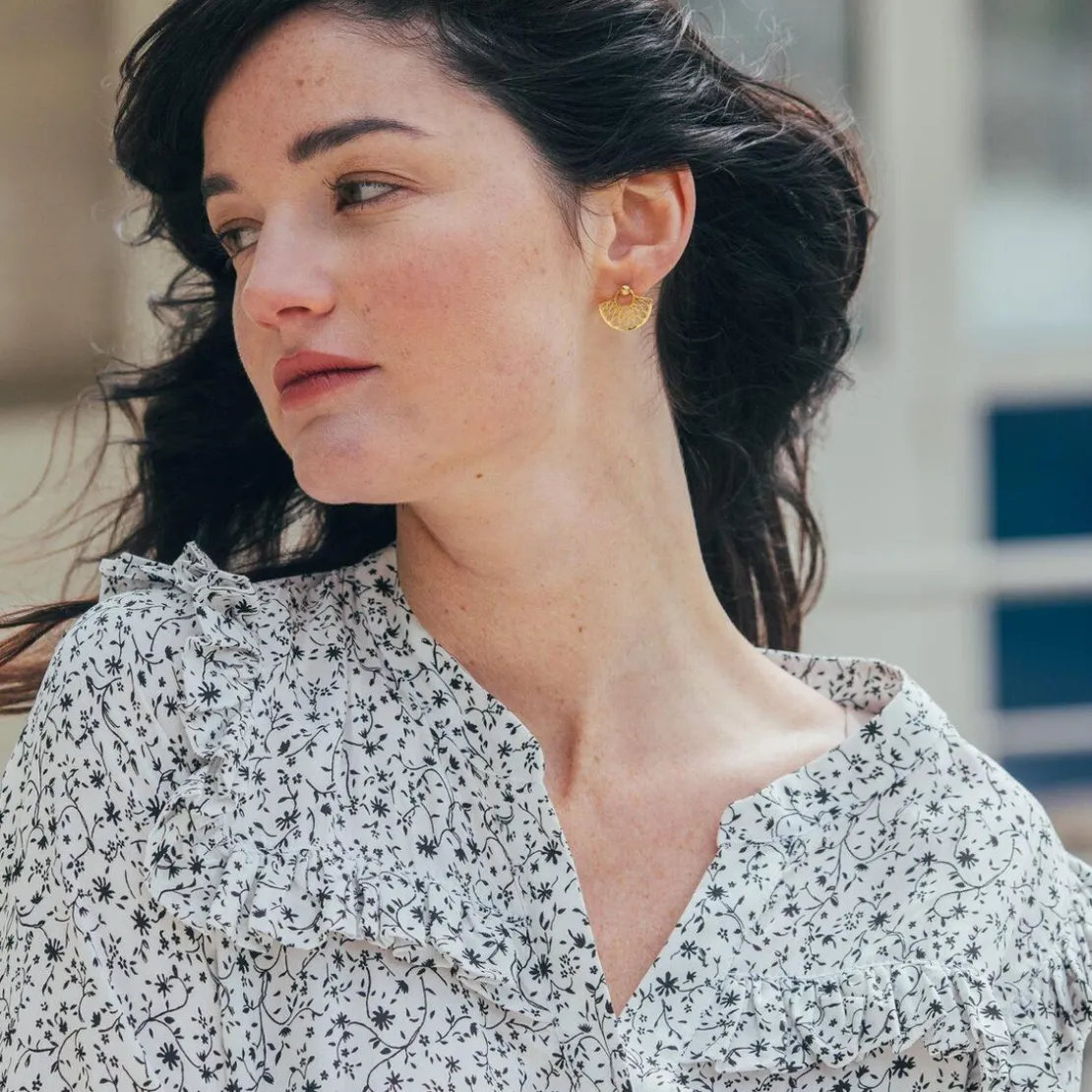 3S. x Le VestiaireRobe longue manches longues imprimée Dany en viscose