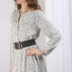 3S. x Le VestiaireRobe longue manches longues imprimée Dany en viscose