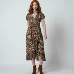 3S. x Le VestiaireRobe manches courtesléopard Léopoldine