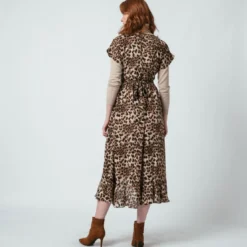 3S. x Le VestiaireRobe manches courtesléopard Léopoldine