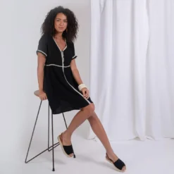 3S. x Le VestiaireRobe manches courtes en gaz de coton Claire