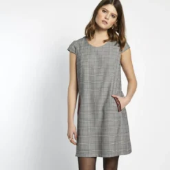 3S. x Le VestiaireRobe manches courtes à carreaux Calla