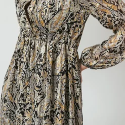 3S. x Le VestiaireRobe manches longues imprimée Cachemire Lola noir