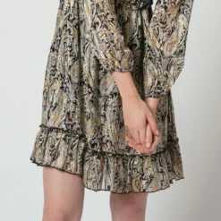 3S. x Le VestiaireRobe manches longues imprimée Cachemire Lola noir