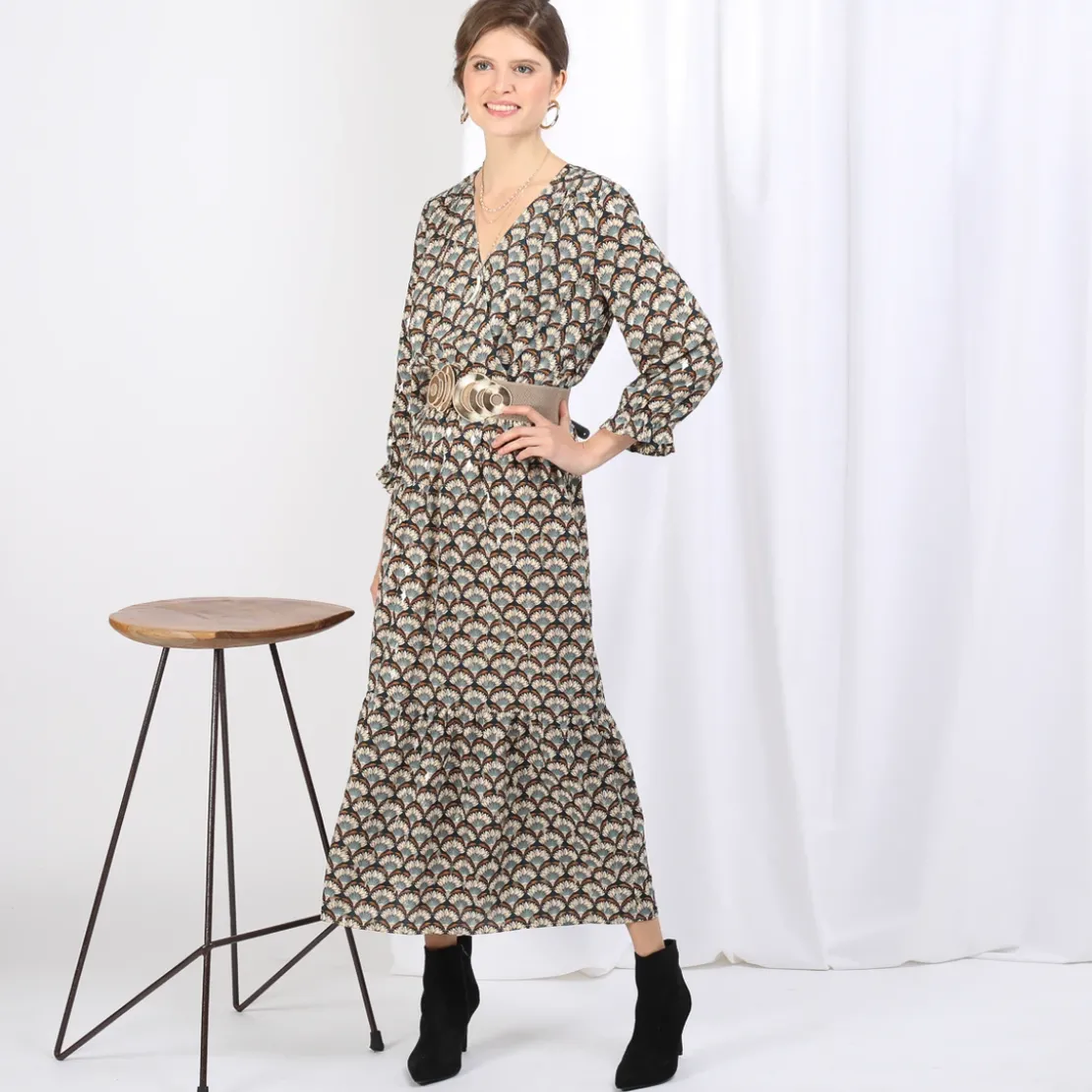 3S. x Le VestiaireRobe midi imprimée Faustine