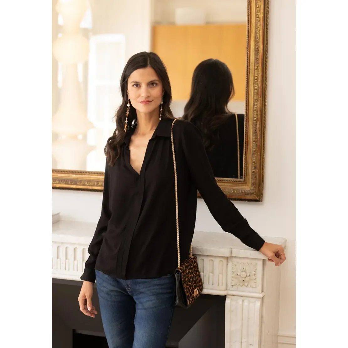 3S. x Le VestiaireSac bandoulière Léonie marron en cuir