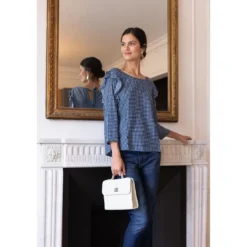 3S. x Le VestiaireSac en jean blanc Justine bleu