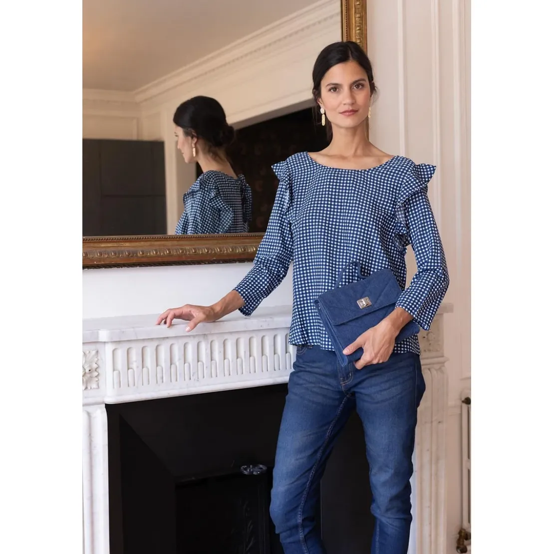 3S. x Le VestiaireSac en jean marine Ava
